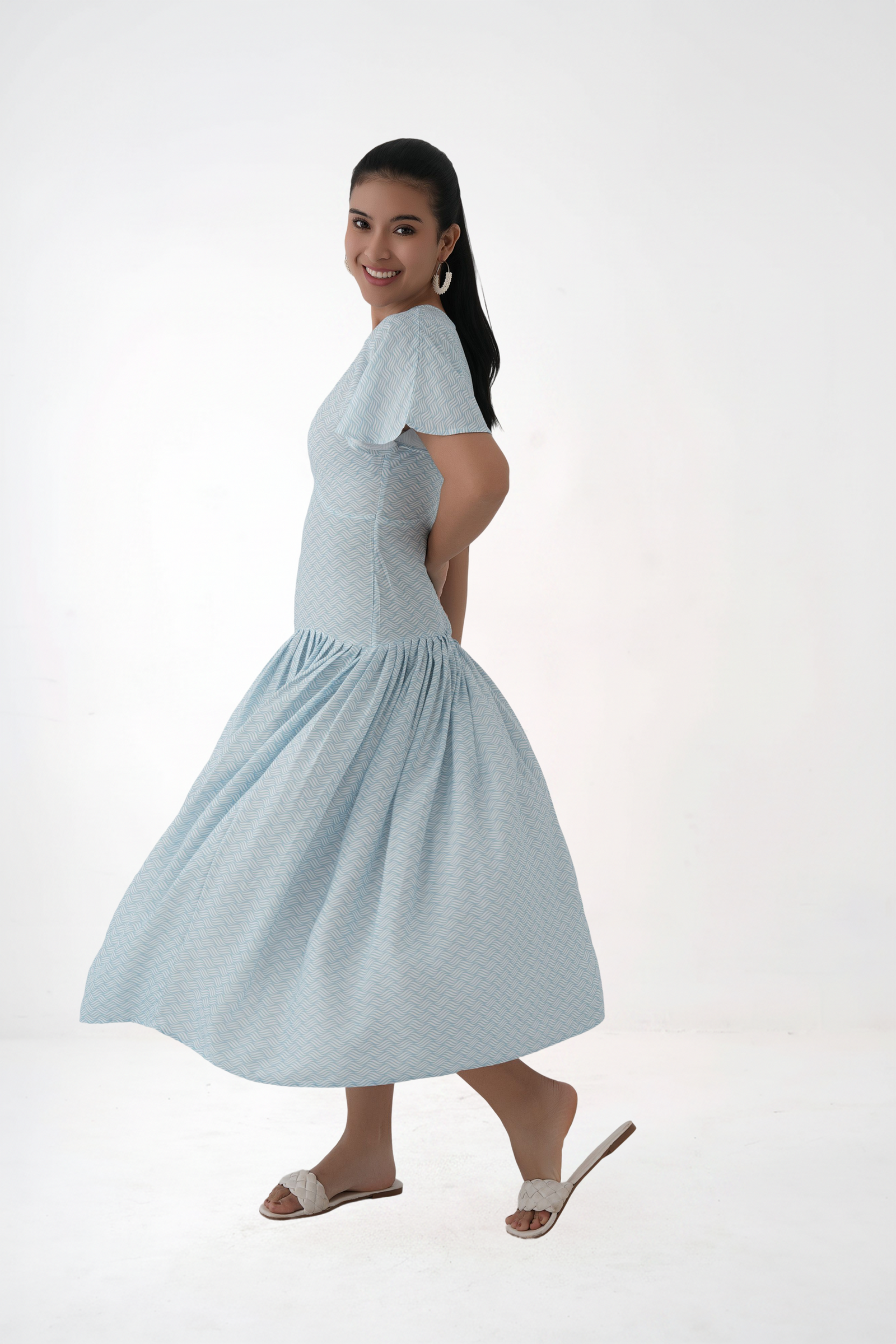 Aqua Ripple Maxi dress