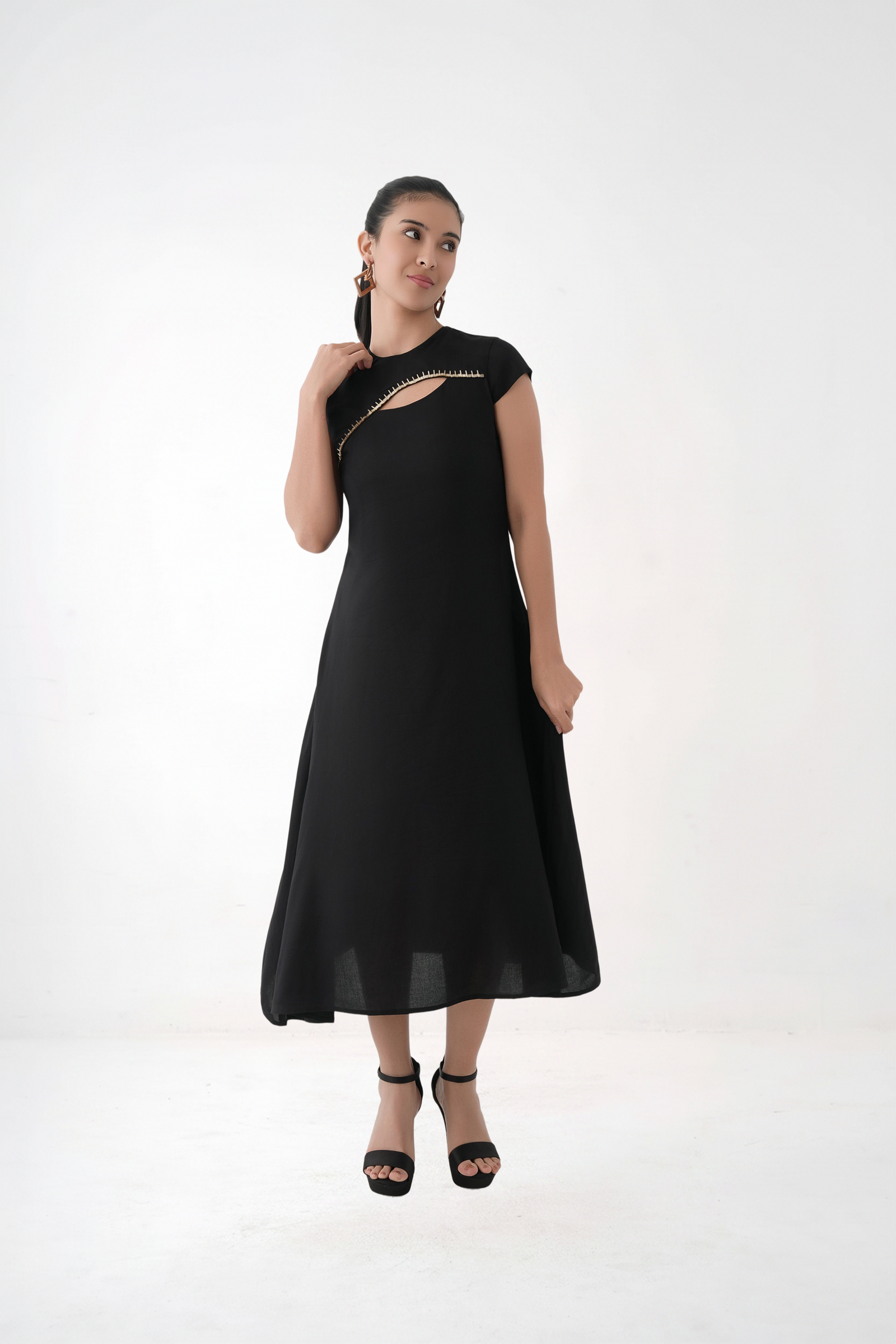 Asymetrical Panel Maxi Dress