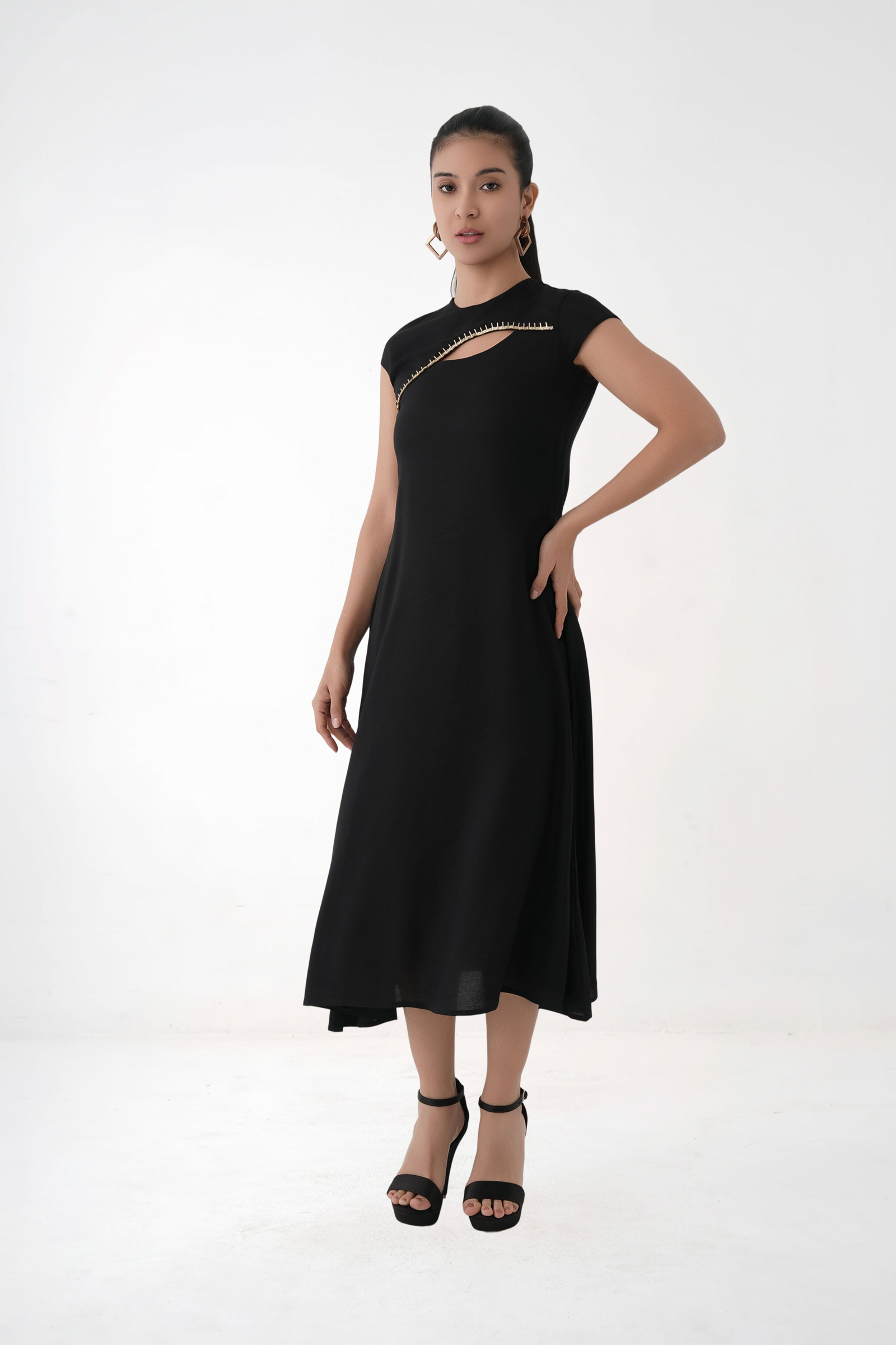 Asymetrical Panel Maxi Dress