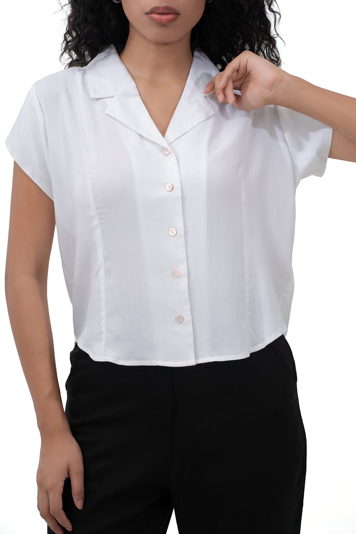 Zykaz Cuban Collar Shirt in Bright White