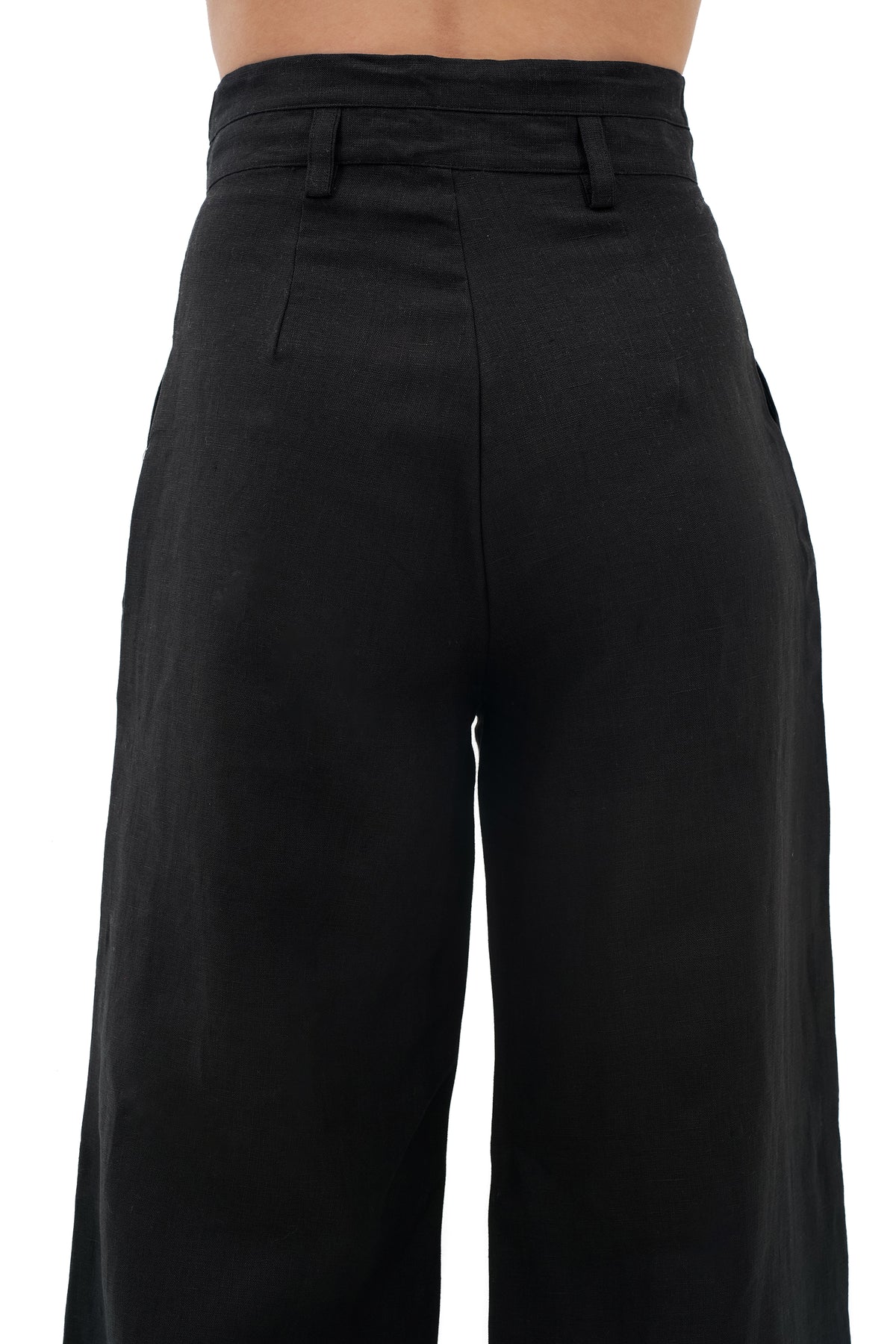 Zykaz High Rise Wide Leg Trouser in Black Beauty