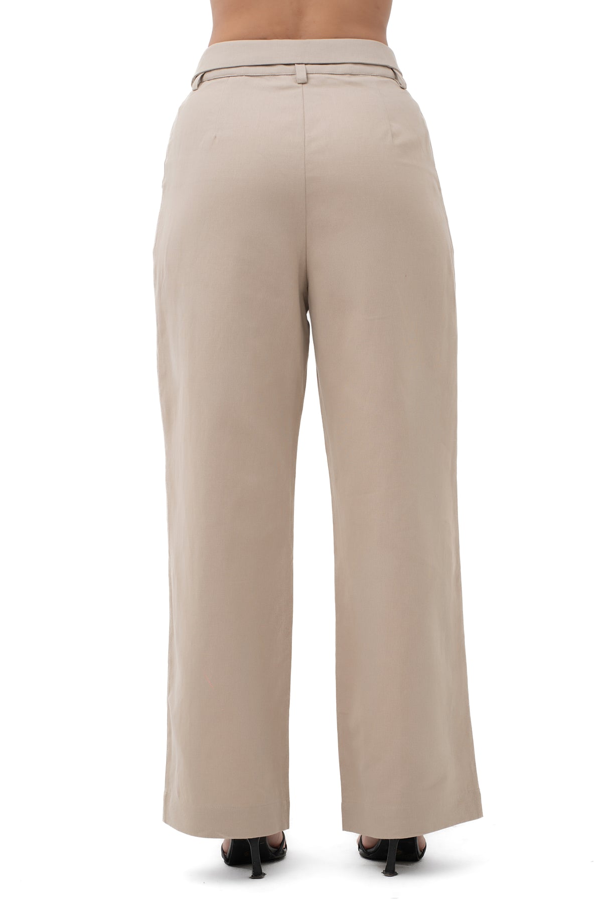 Zykaz Collared Waist Trouser in White Onyx