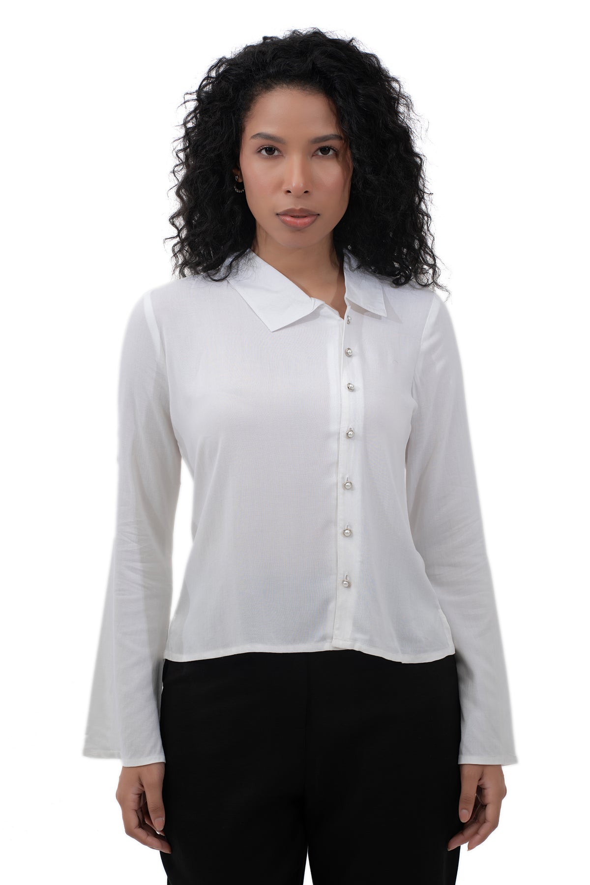 Zykaz Asymmetrical Placket Shirt in Bright White