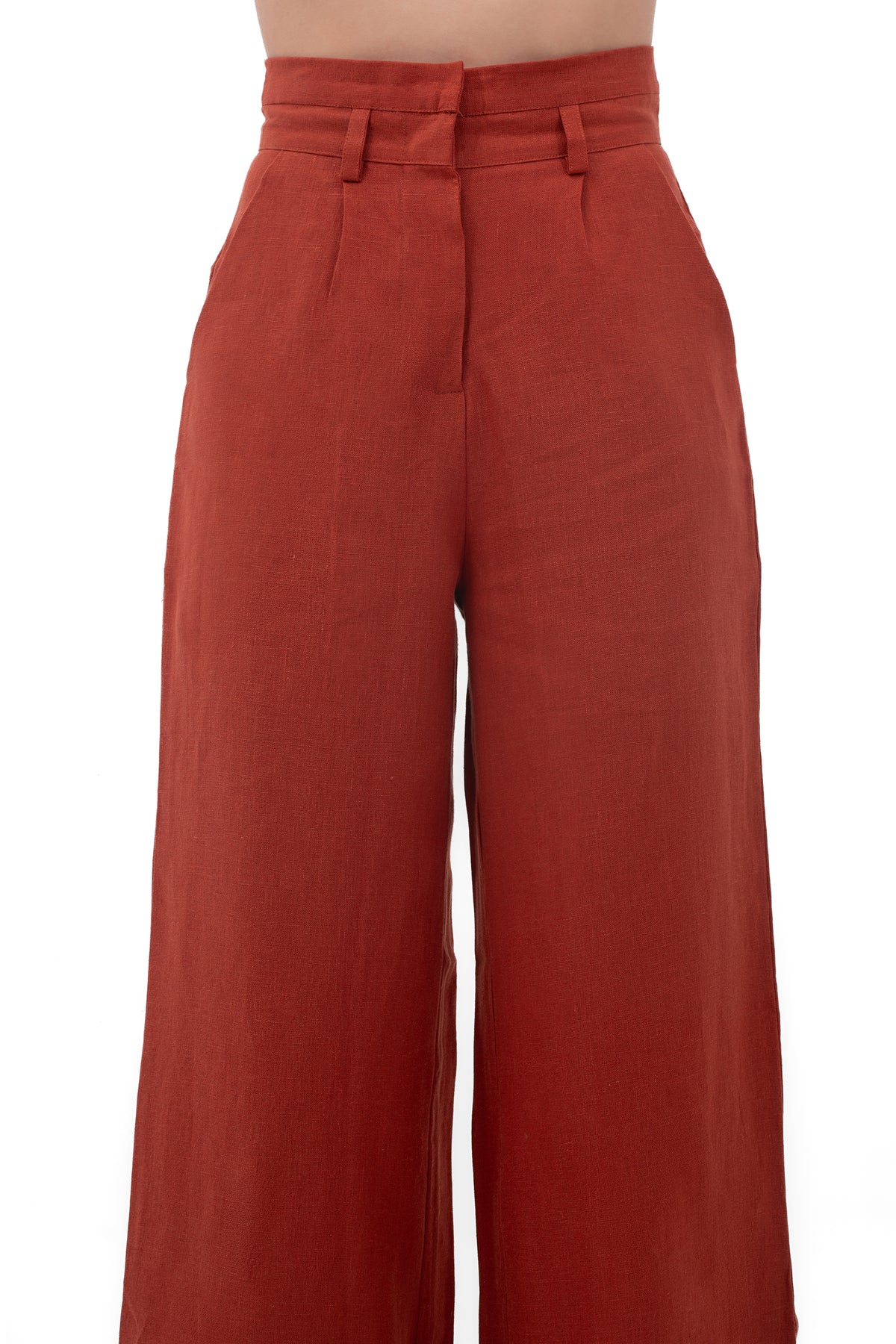 Zykaz High Rise Wide Leg Trouser in Picante