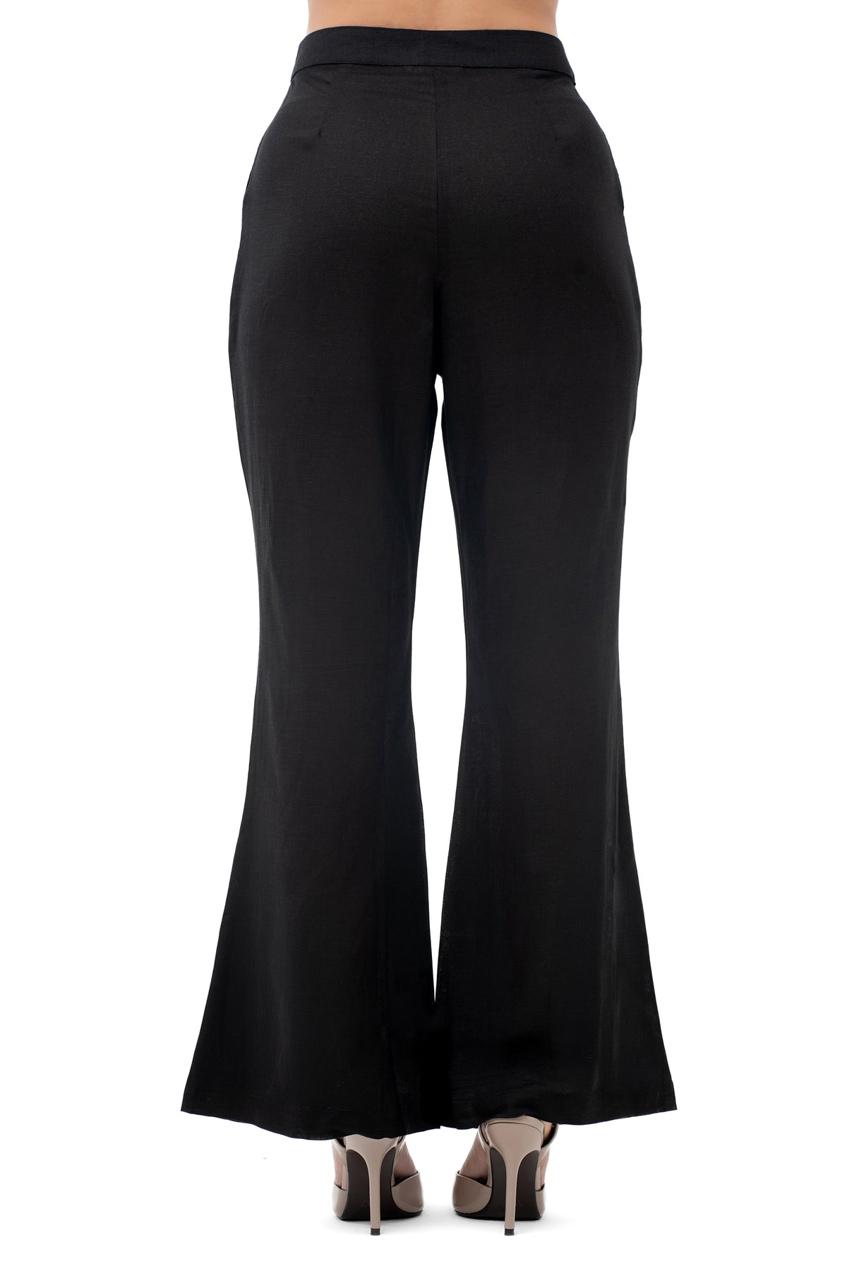 Zykaz Tailored Bootcut Trousers in Black Beauty