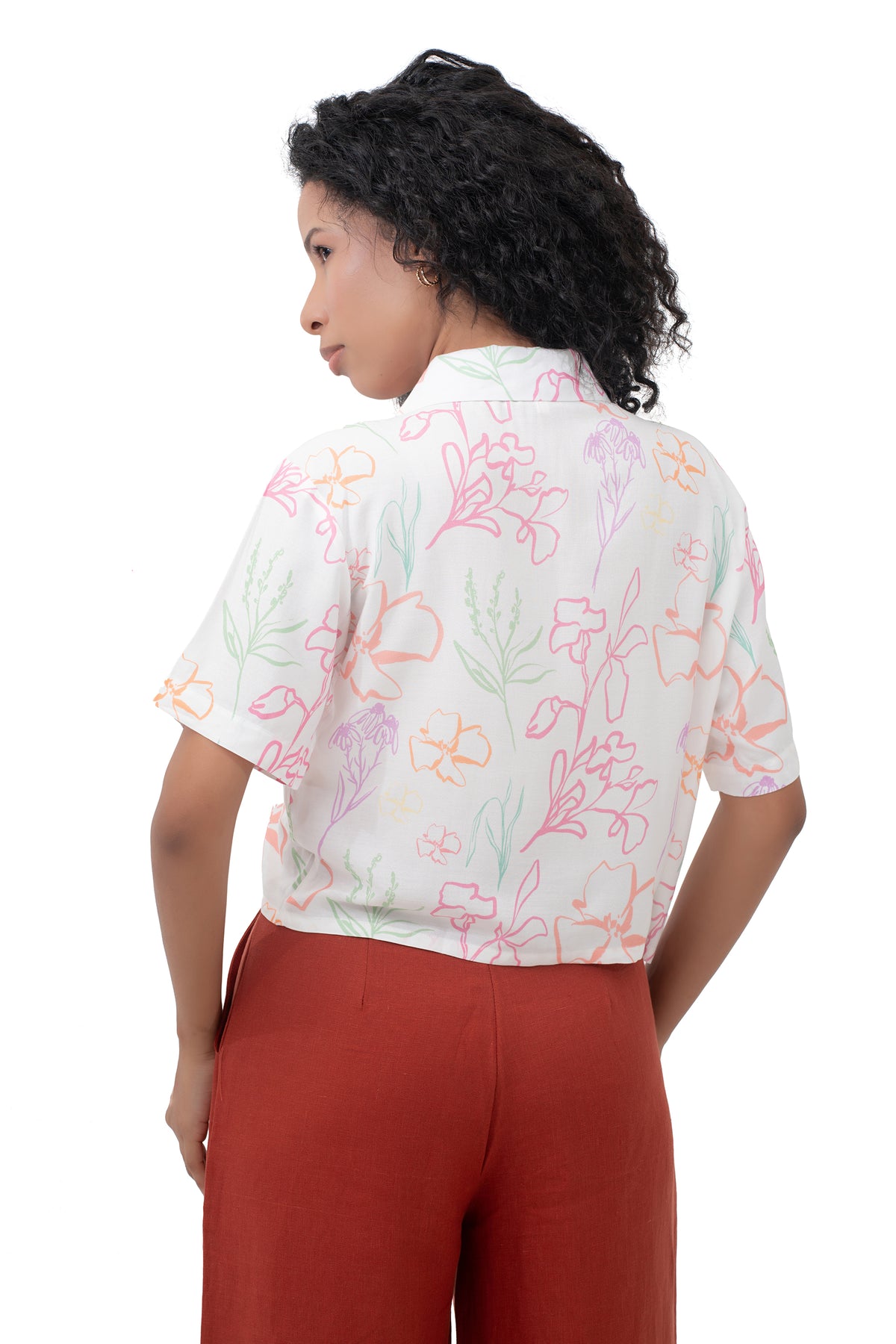 Zykaz Flora Crop Shirt in Bright White