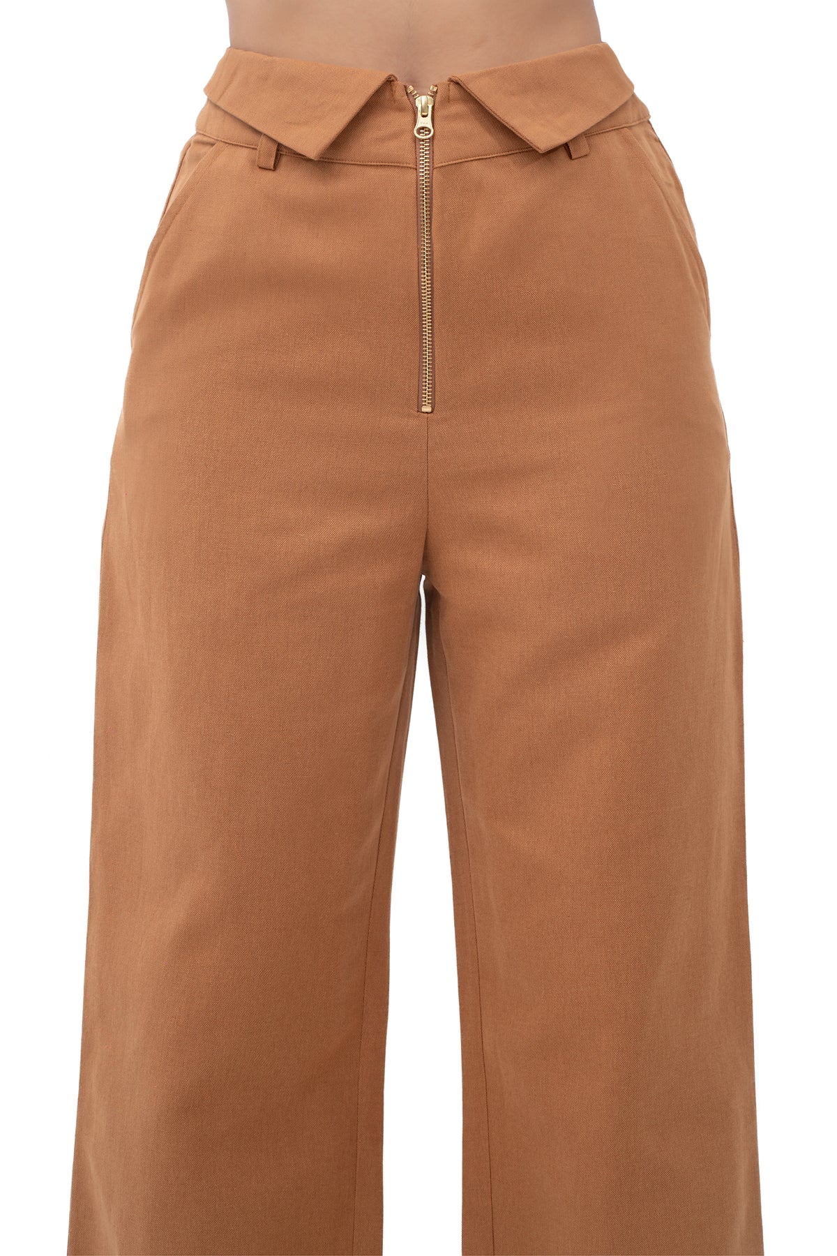 Zykaz Collared Waist Trouser in Chipmunk