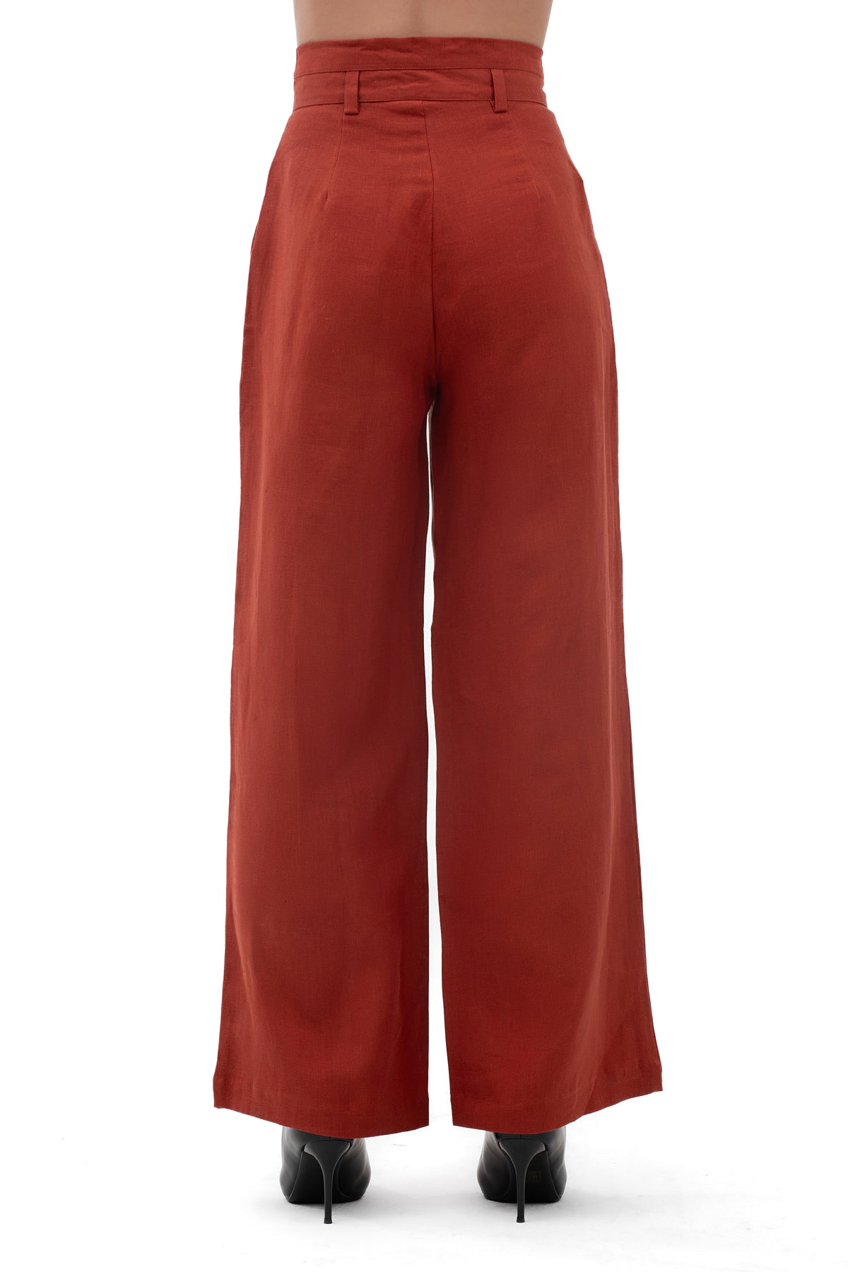 Zykaz High Rise Wide Leg Trouser in Picante