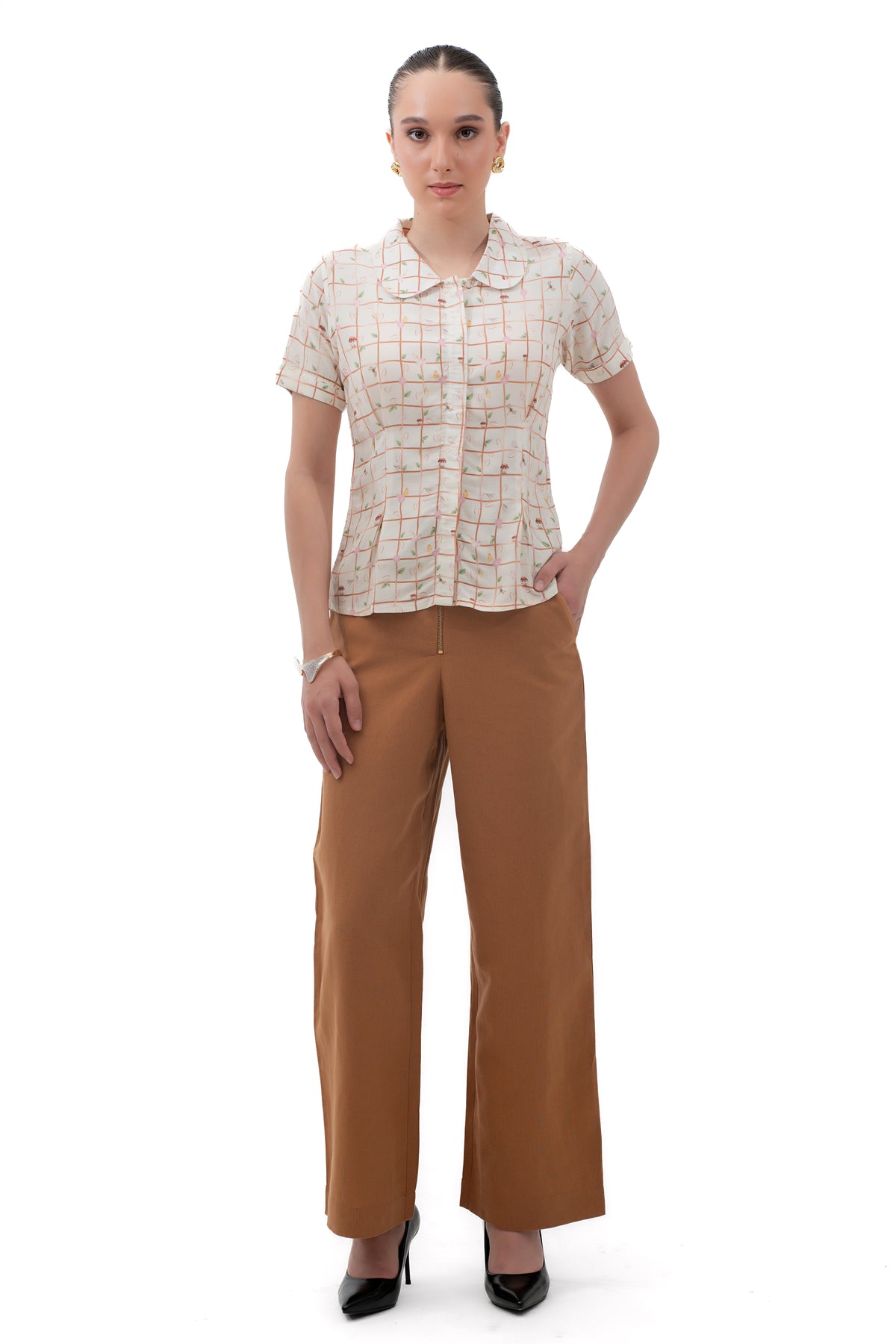 Zykaz Peter Pan Collar Shirt in Gardenia