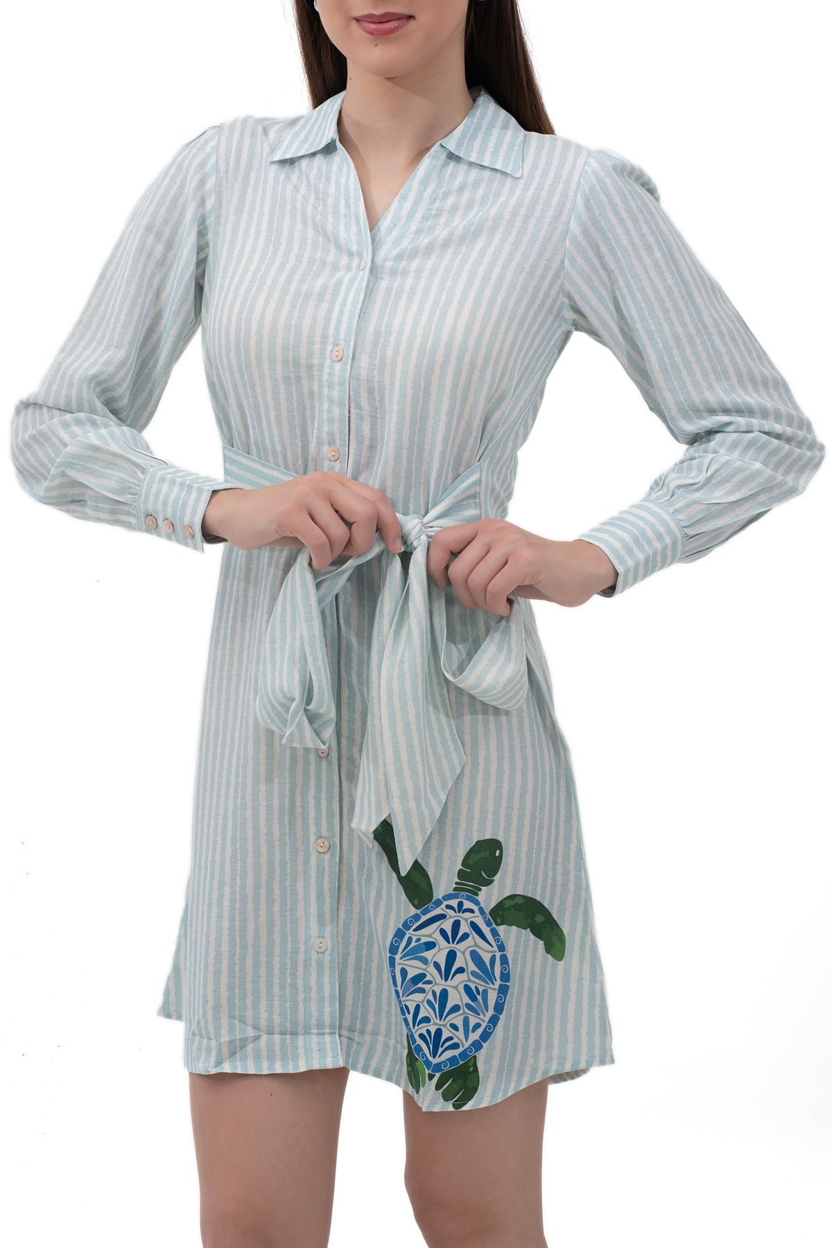 Zykaz Ocean Muse Shirt Dress in Bright White