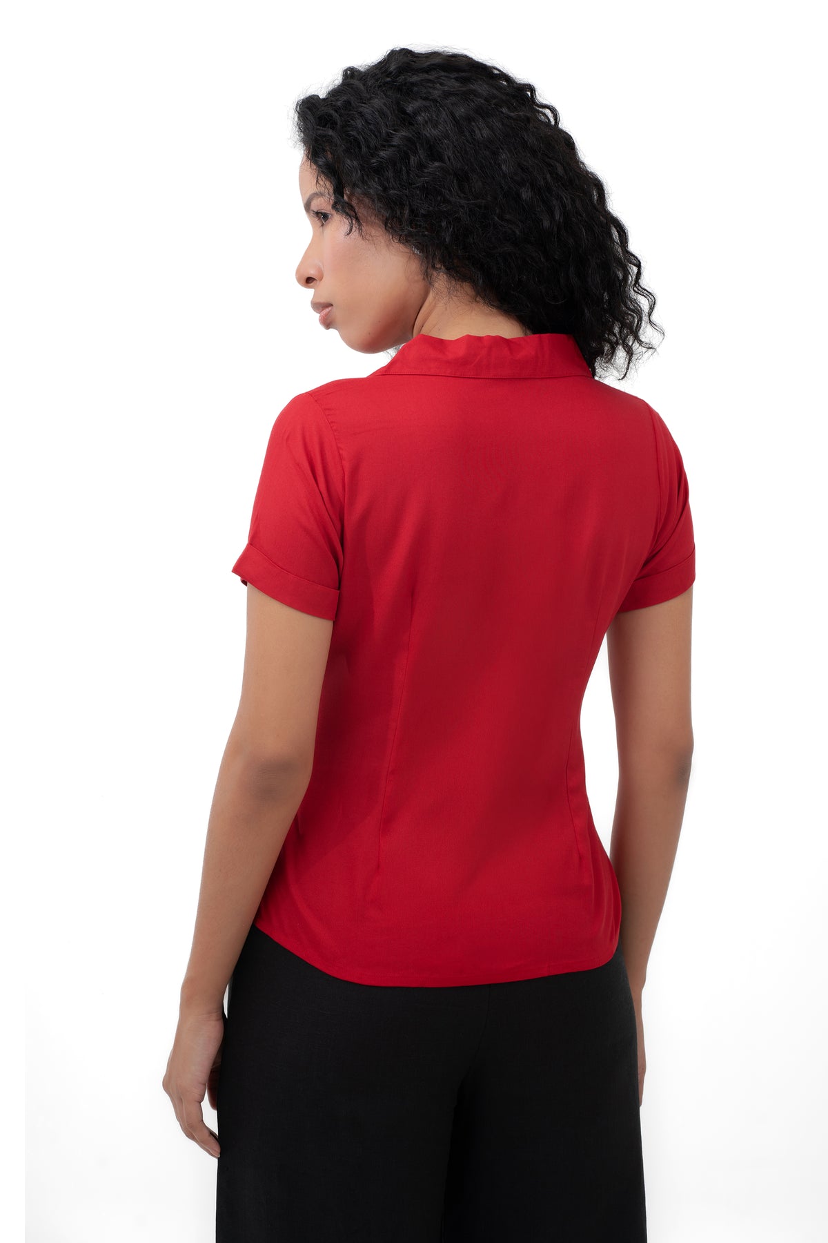 Zykaz Peter Pan Collar Shirt in Eqestrain Red