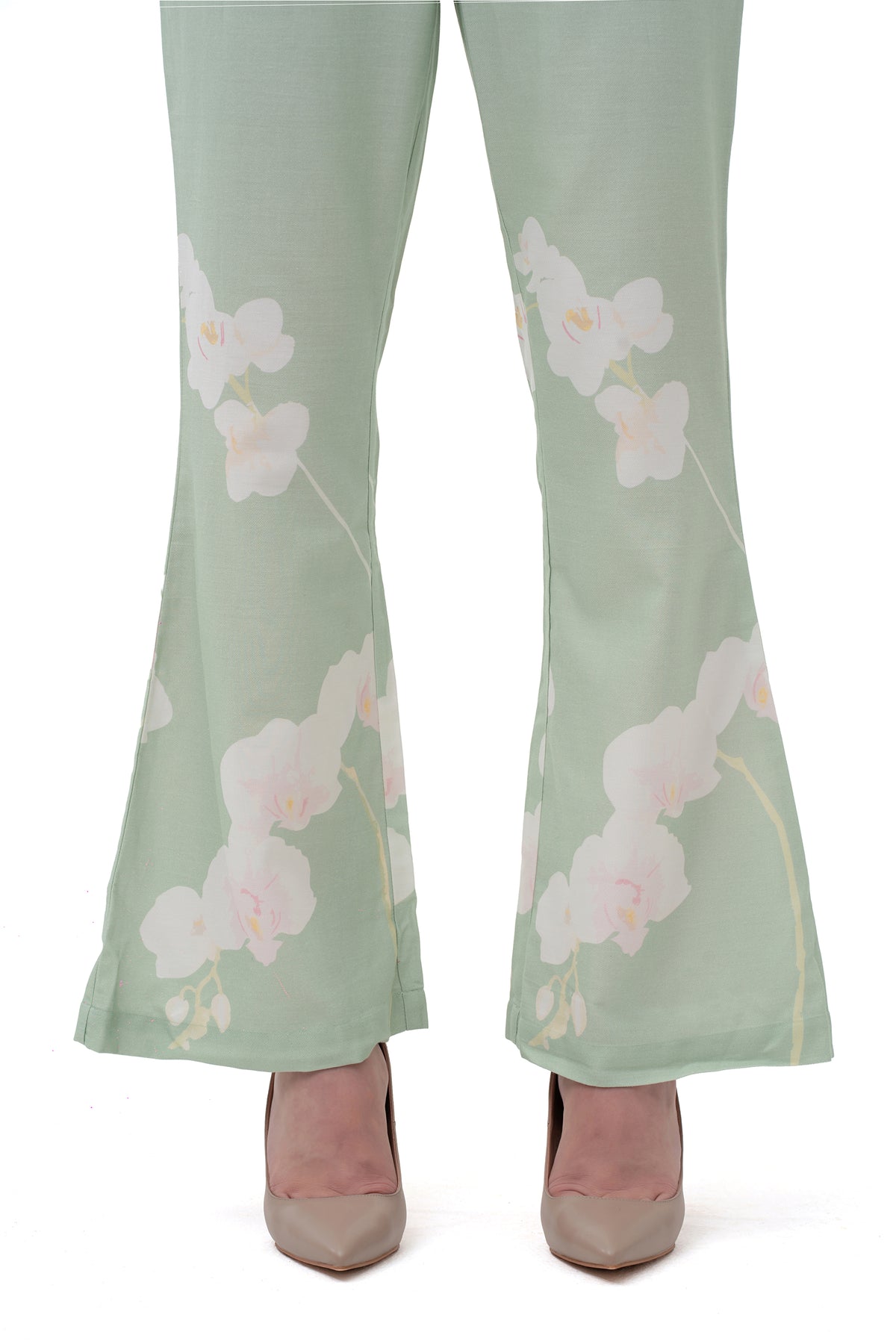Zykaz Tailored Bootcut Trousers in Tender Green