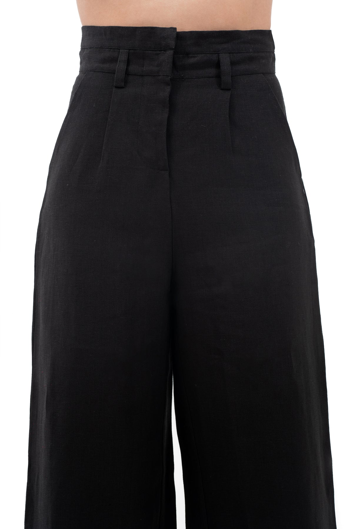 Zykaz High Rise Wide Leg Trouser in Black Beauty
