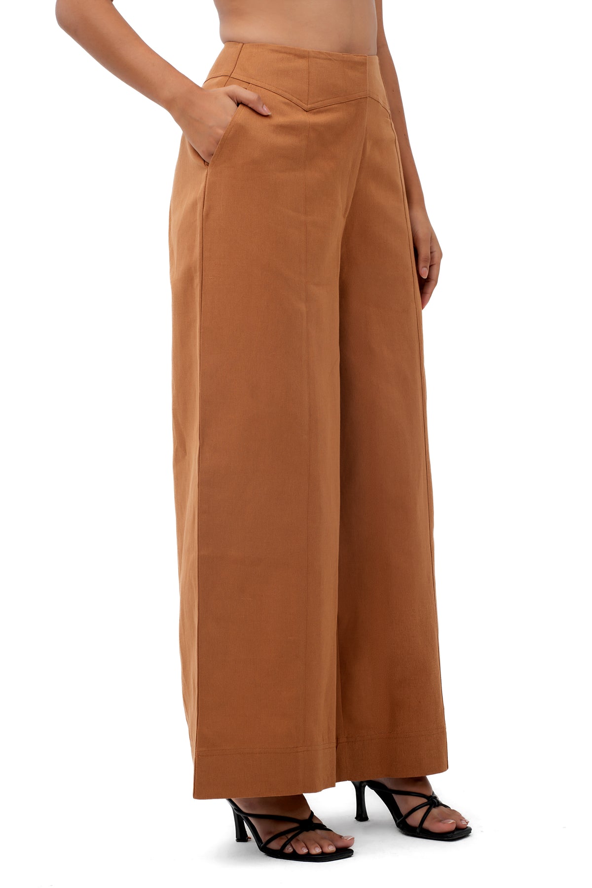 Zykaz Panelled Yoke Wide Pant in Chipmunk