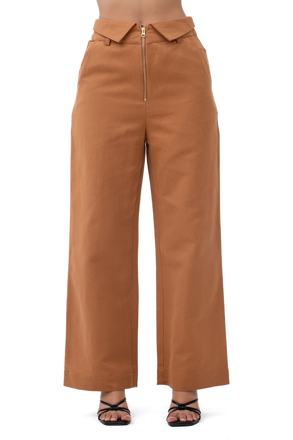 Zykaz Collared Waist Trouser in Chipmunk