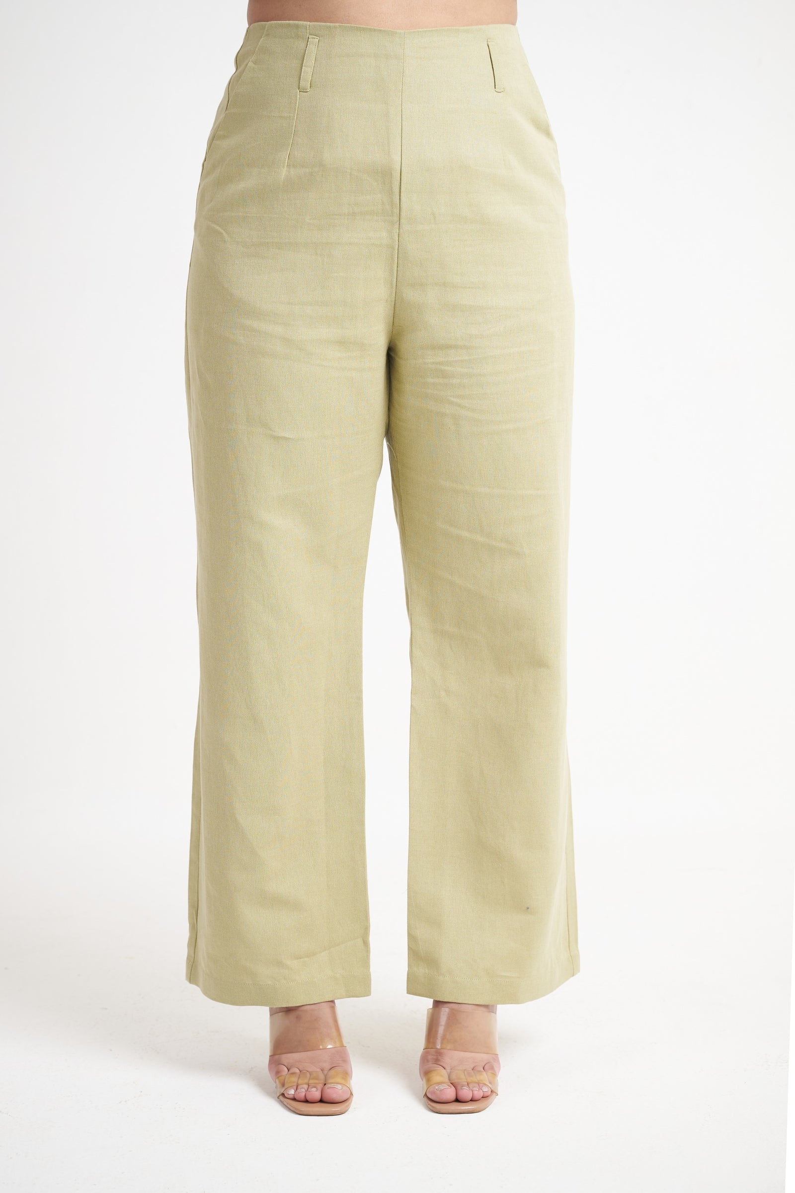 Seamless straight leg trouser for women in sage green