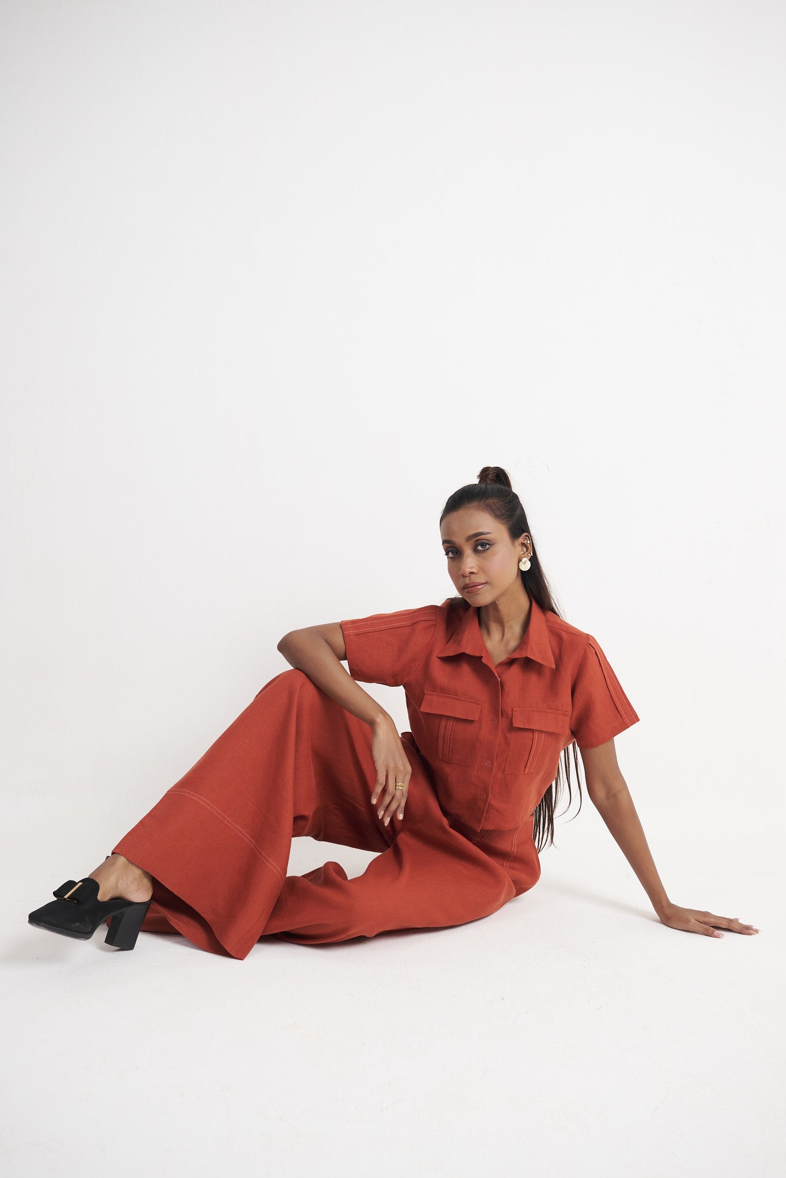 Utility co-ord set for women in picante seated styling
