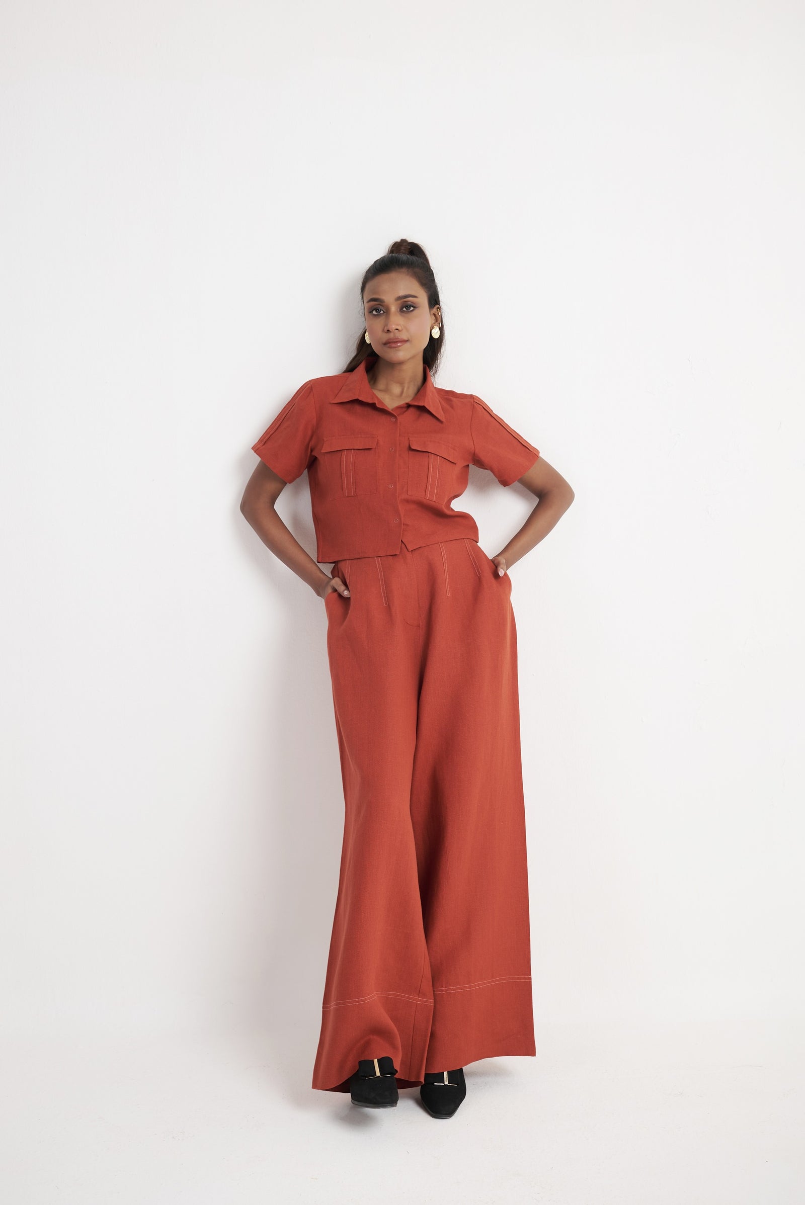 Utility co-ord set for women in picante standing view