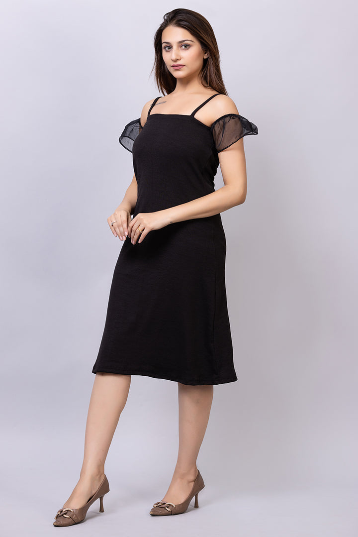 Ribbed umbrella dress#color_spaceblack