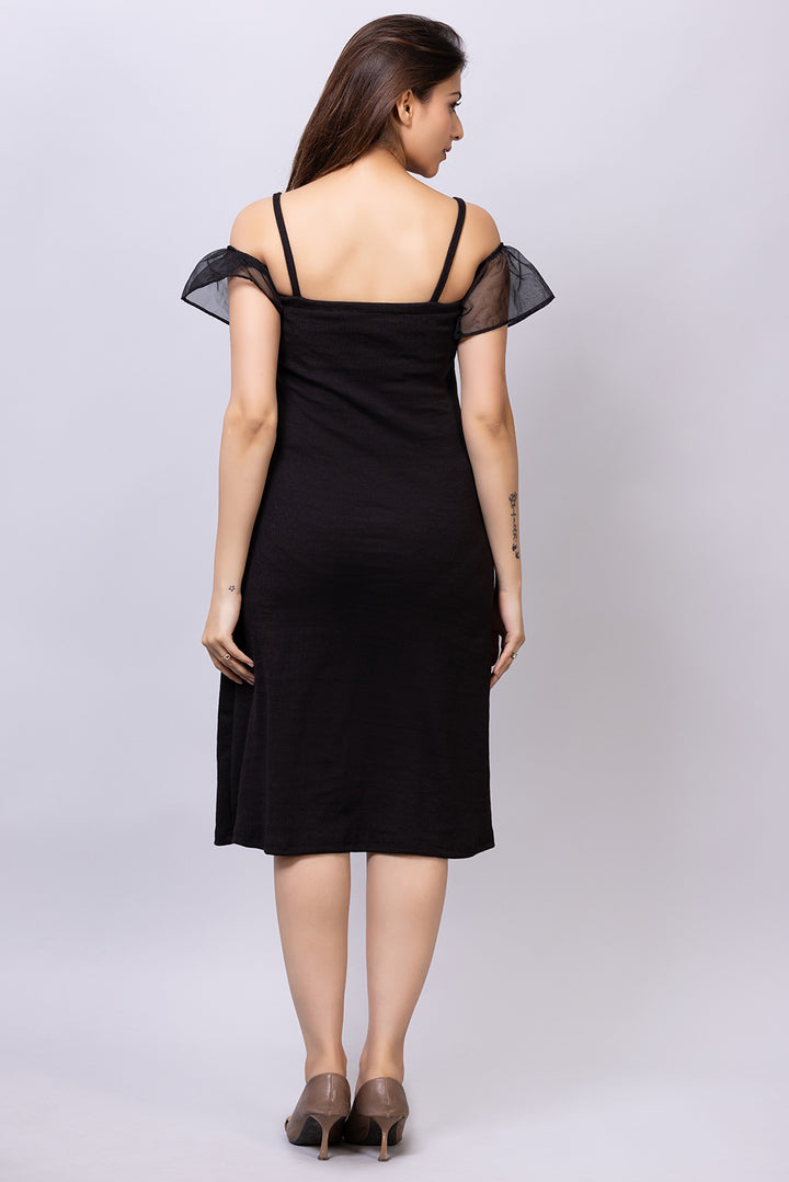 Ribbed umbrella dress#color_spaceblack