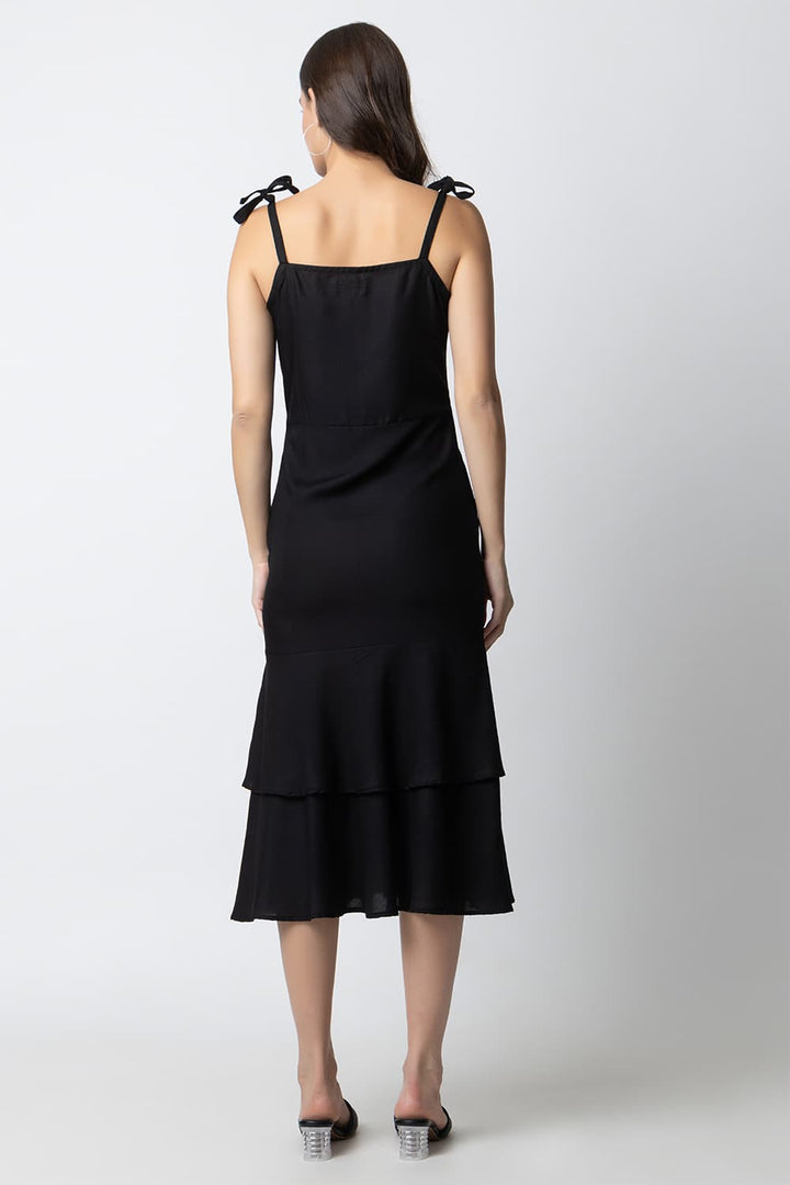 Solid Midi Dress(Mermaid Dress)