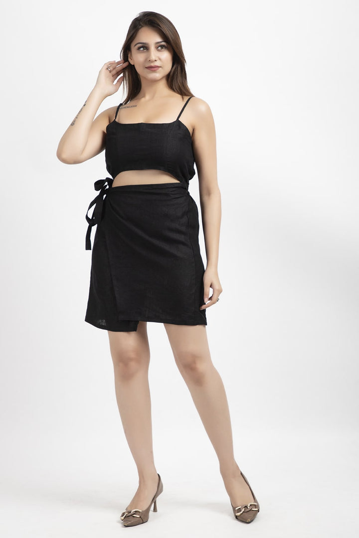 Women's Linen Wrap Dress - zykaz