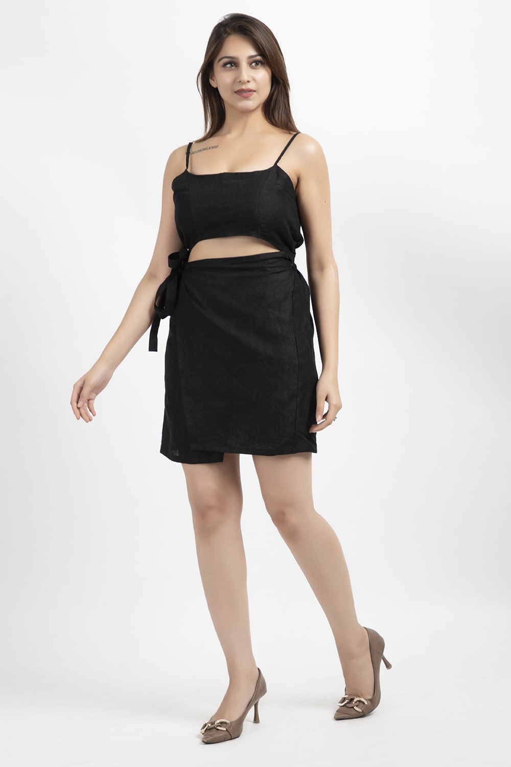 Women's Linen Wrap Dress - zykaz