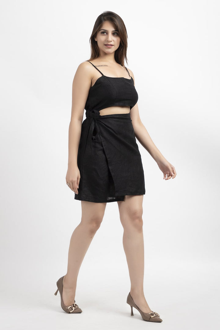 Women's Linen Wrap Dress - zykaz