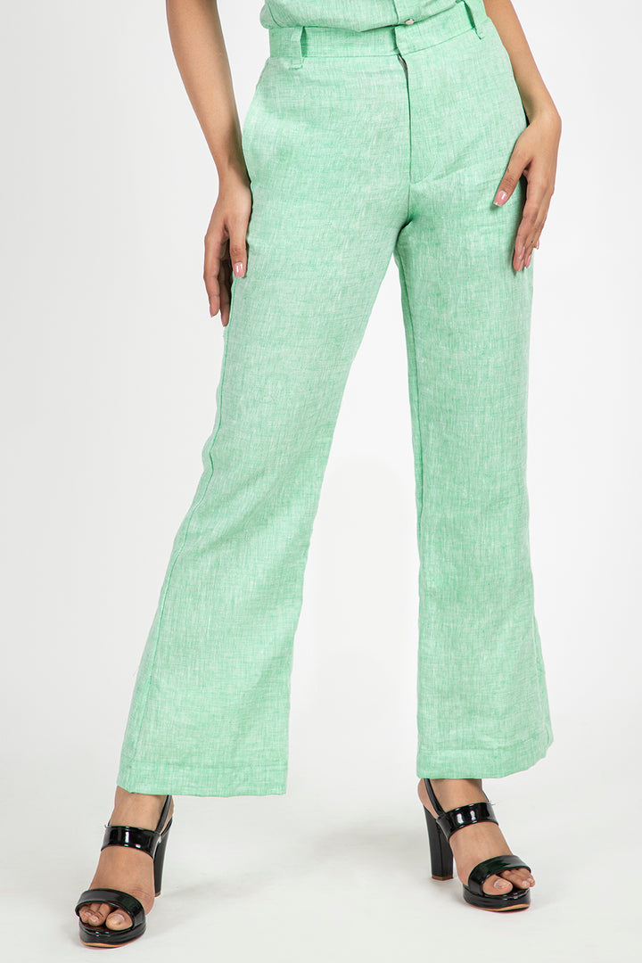 linen bell trouser#color_tendergreen