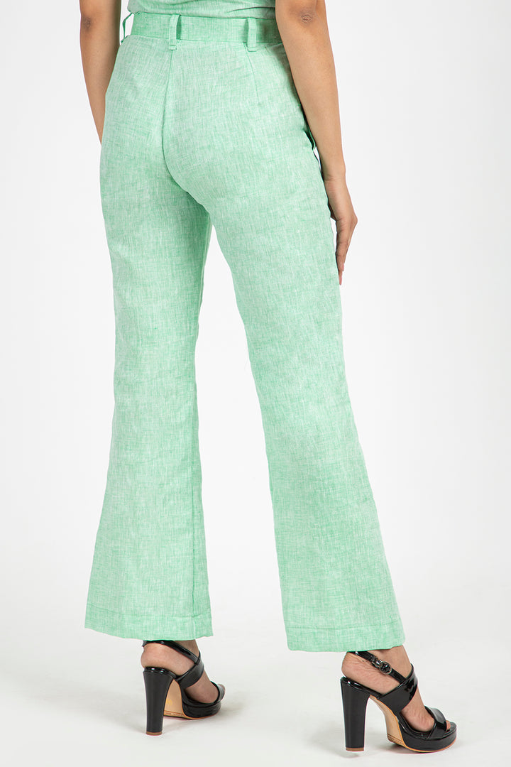 linen bell trouser#color_tendergreen