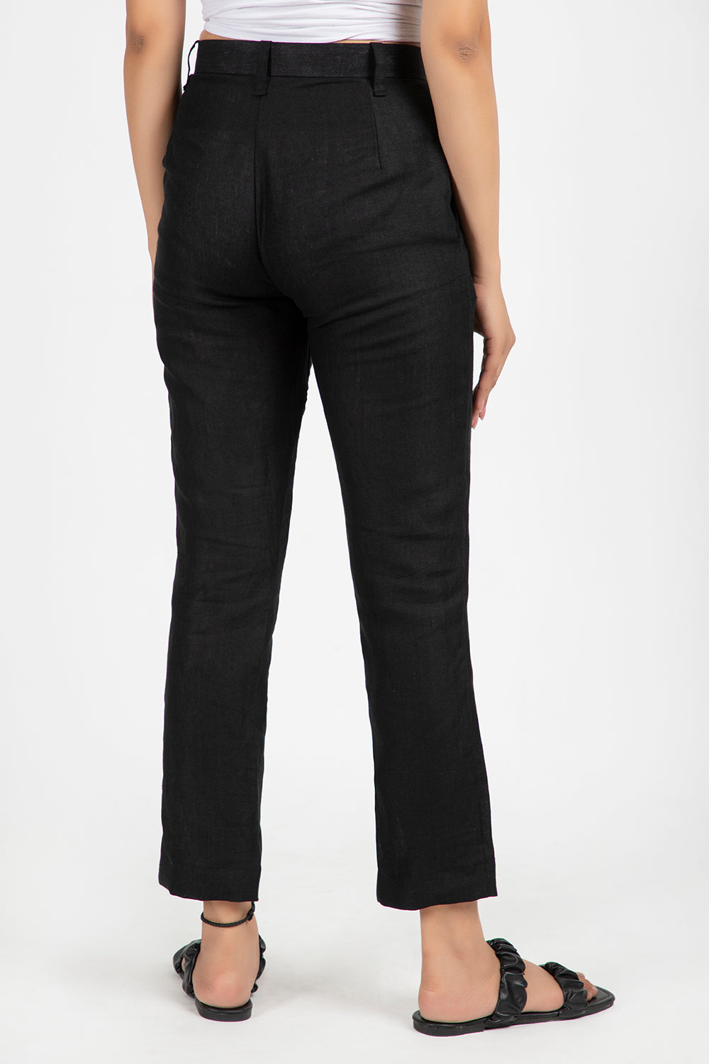 linen regular trouser#color_spaceblack