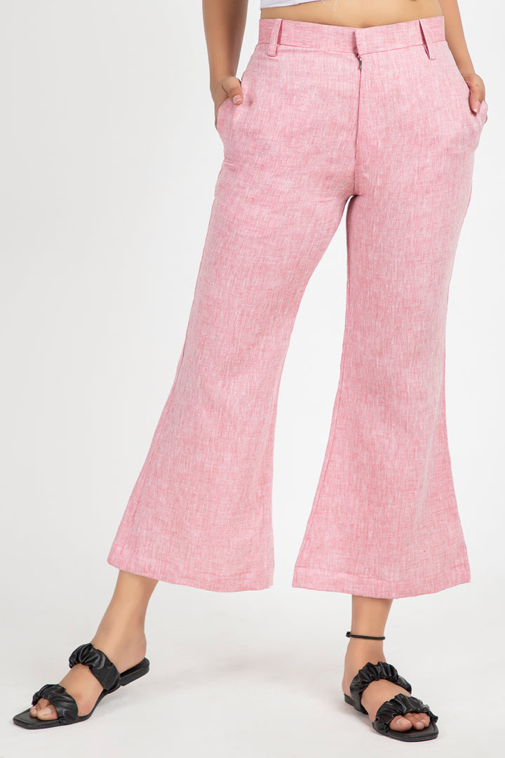 linen cropped bell trouser#color_blushpink
