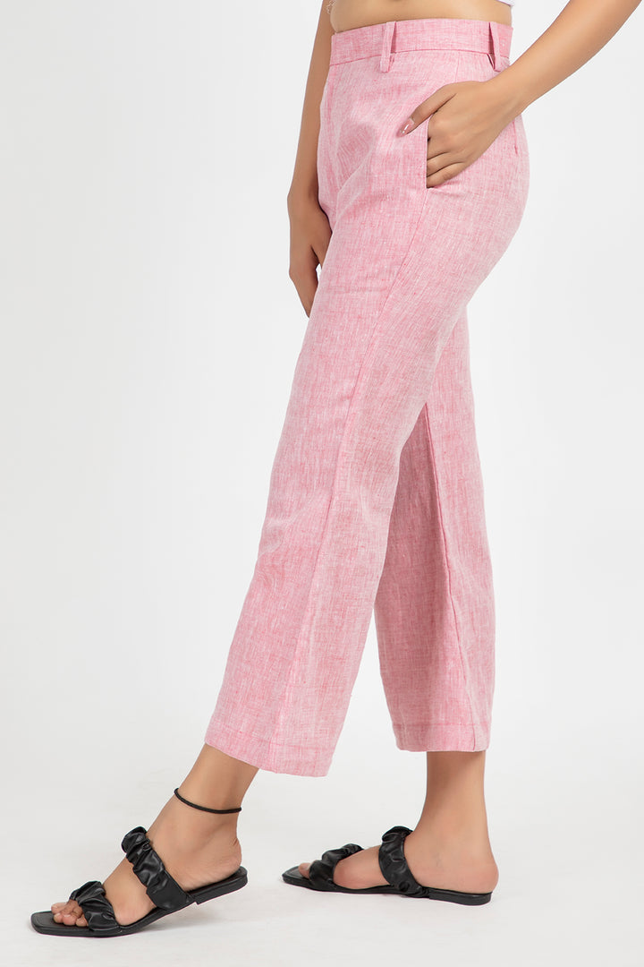 linen cropped bell trouser#color_blushpink