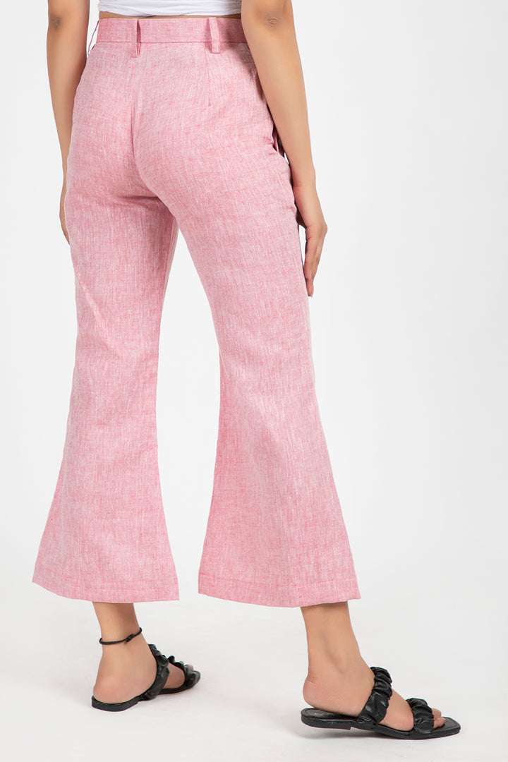 linen cropped bell trouser#color_blushpink