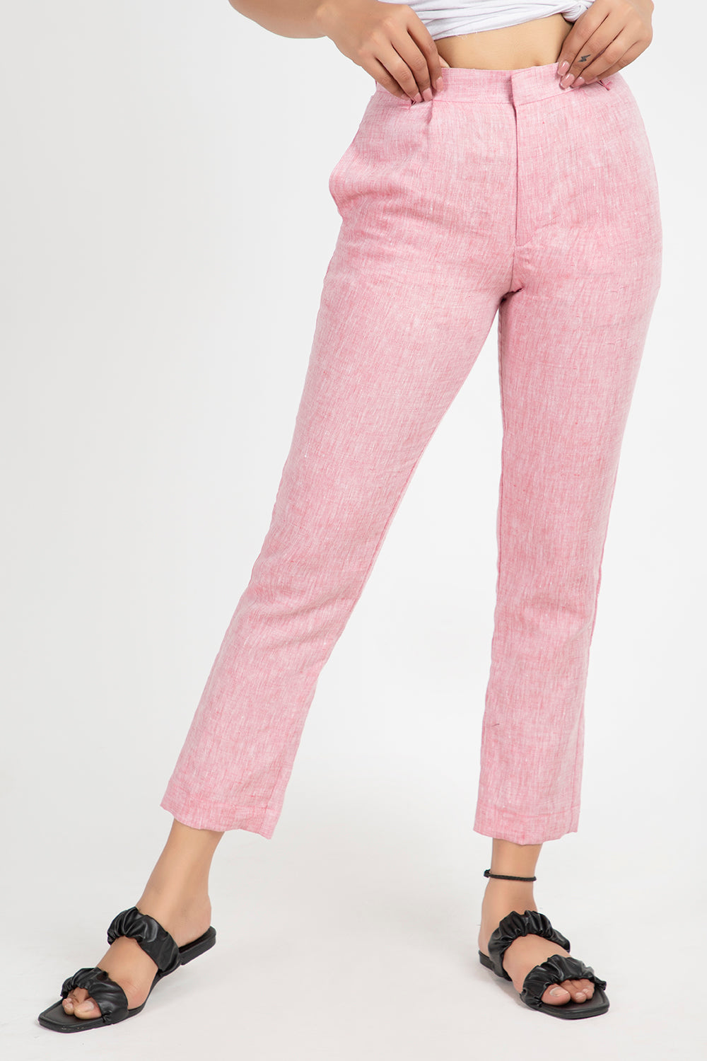 linen regular trouser#color_blushpink