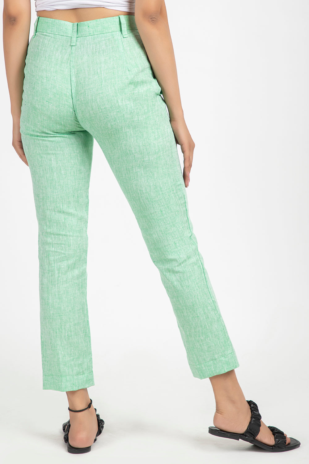 linen regular trouser#color_tendergreen
